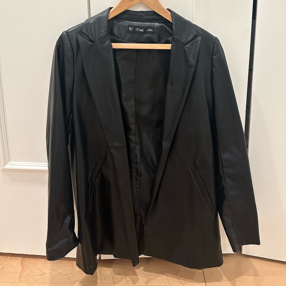 PLT Faux Leather Blazer